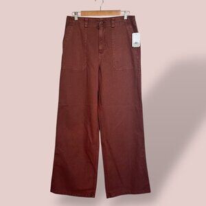NEW With Flaw‎ BP Nordstrom High Waist Straight Leg Cotton Pants Rust Size 30